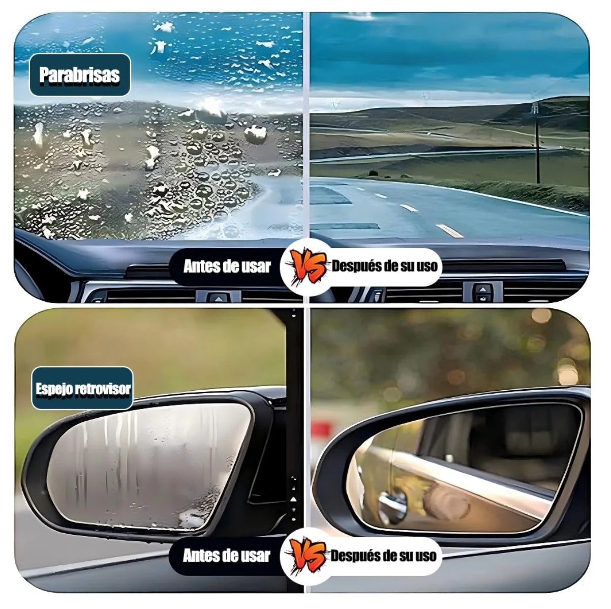 Limpiavidrios OIL FILM ™ Hidrofóbico para Auto - Visibilidad sin manchas