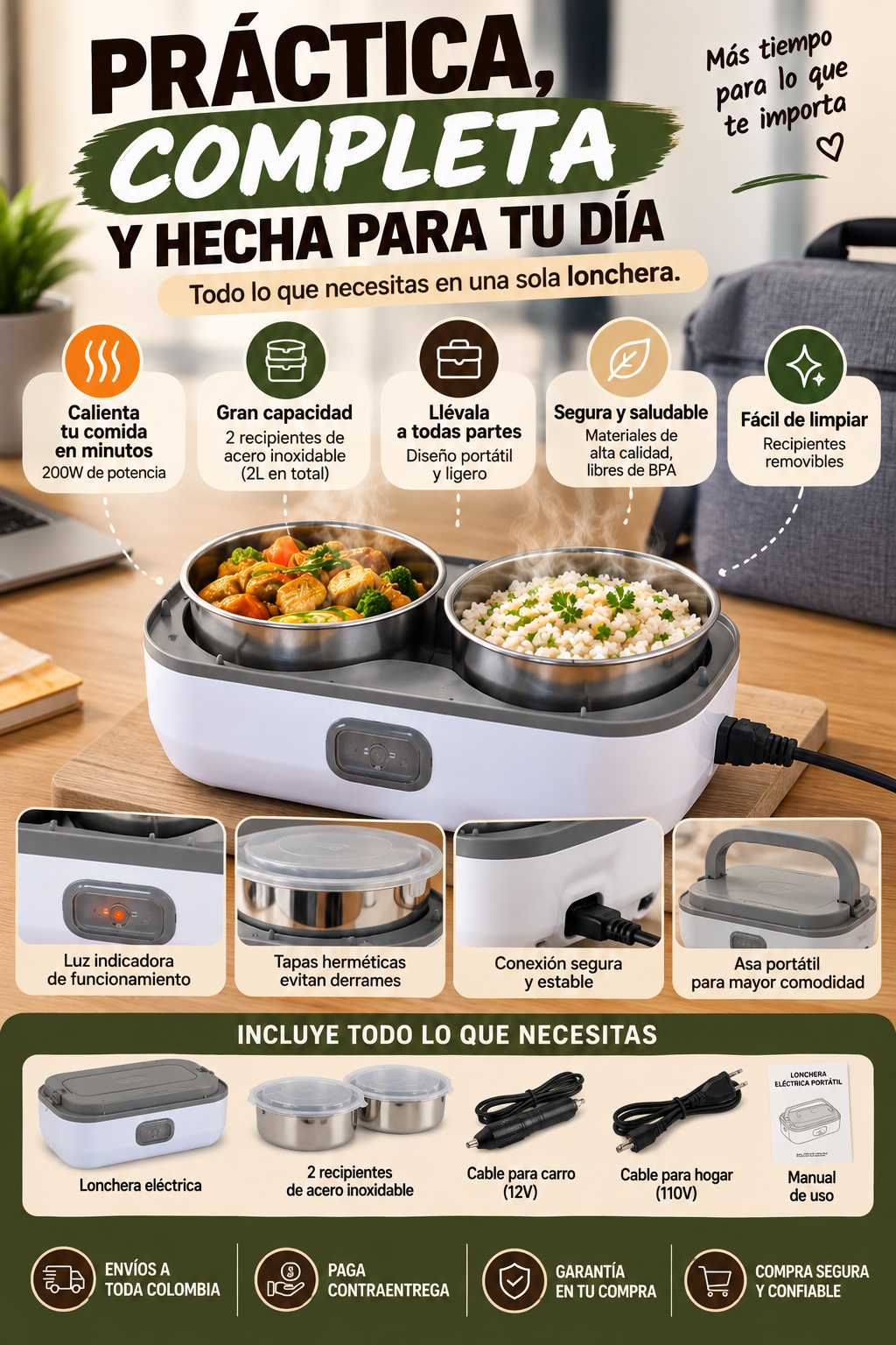 Lonchera Eléctrica Portátil ™ Premuim + Envio gratis