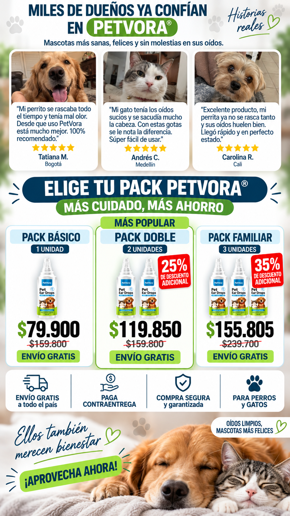 PetVERO® Ear Drops - Gotas Limpiadoras de Oídos para Perros y Gatos