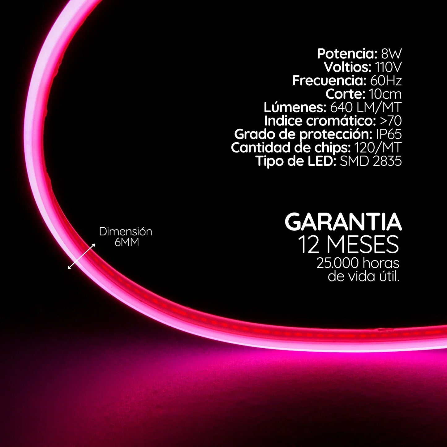 Rollo Cinta Luz Led Tipo Neon RGB Manguera Flexible con Envio Gratis