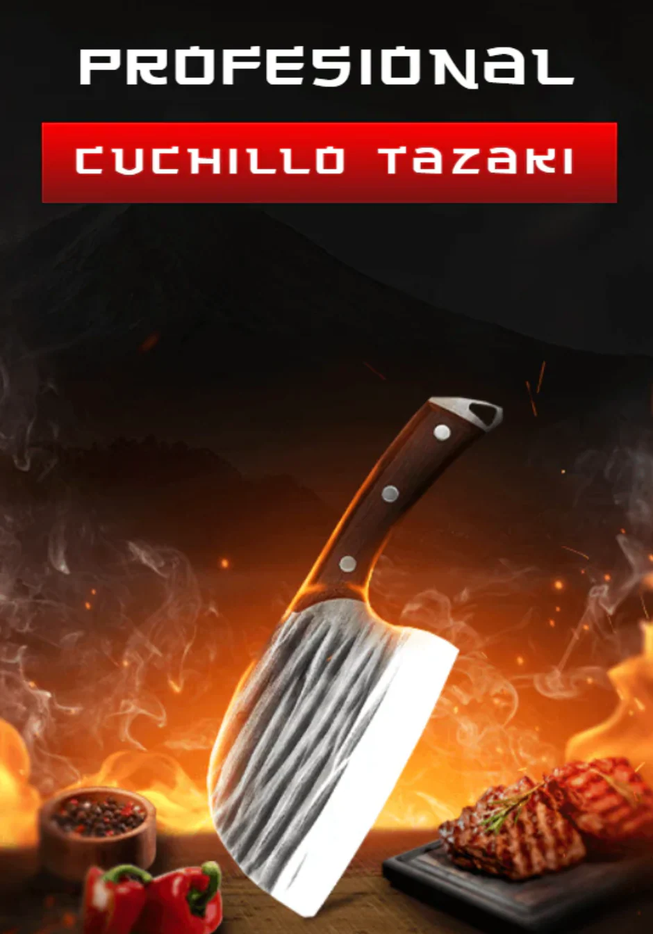 Cuchillo Profesional Japones Tazaki ® de Acero Inoxidable - El Más Filoso En Asia