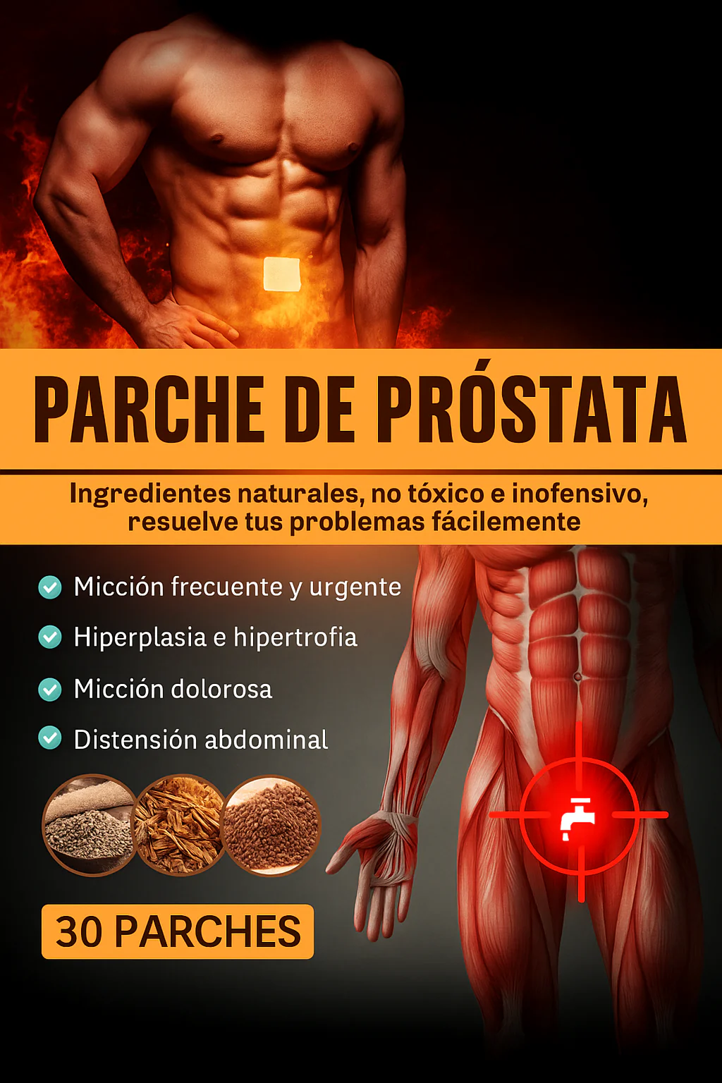 Parches naturales para la próstata Prostate Patch X30 ™ con Envio Gratis