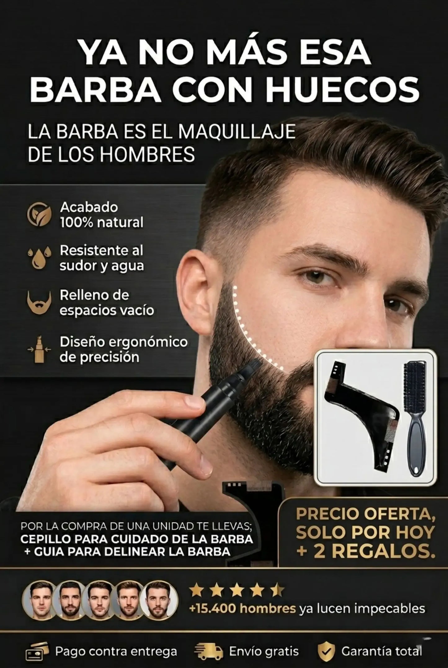 LAPIZ PARA BARBA Y CEJAS+CEPILLO NEGRO