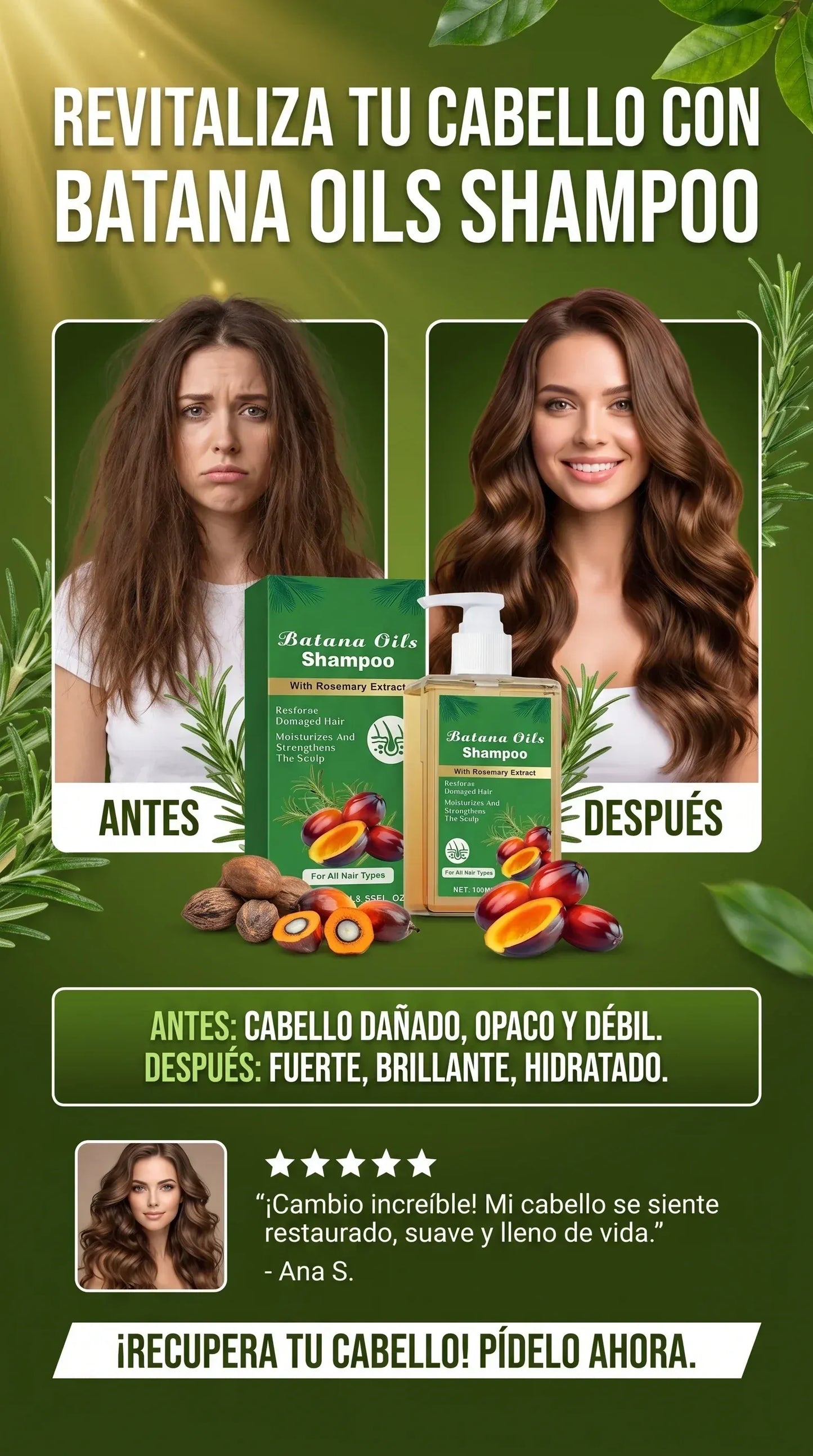 BATANA OIL SHAMPOO™ ⭐⭐⭐⭐⭐El Secreto Ancestral para Estimular el Crecimiento