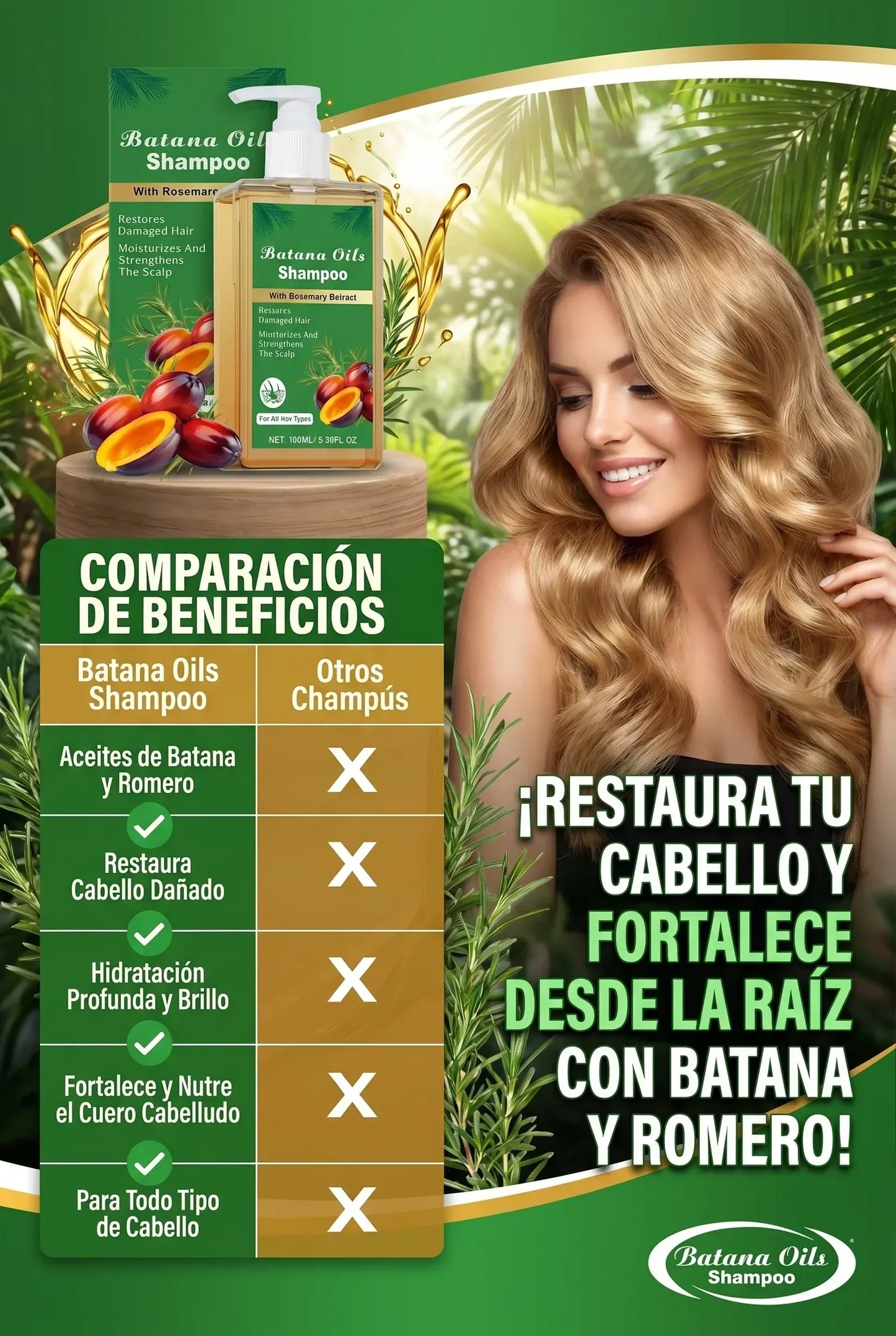 BATANA OIL SHAMPOO™ ⭐⭐⭐⭐⭐El Secreto Ancestral para Estimular el Crecimiento